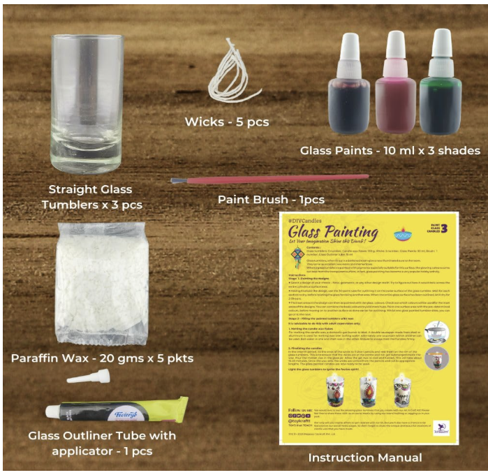 TOYKRAFTT Glass Painting Candle Making Kit for Kids, DIY Kit for Kids.