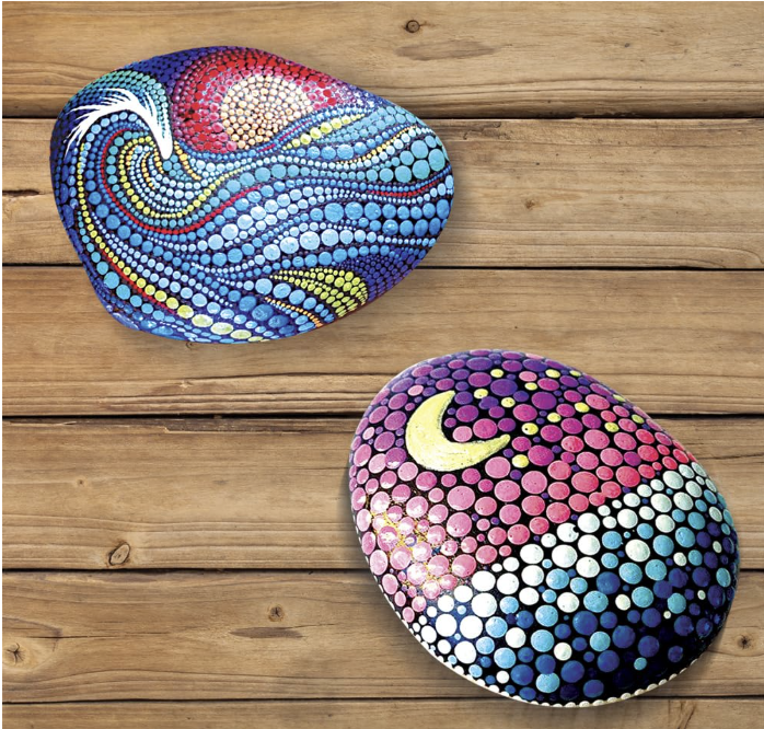 TOYKRAFTT Dot Mandala Rock Painting Kit for Kids 8-12, White River Rocks.