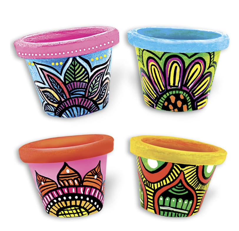TOYKRAFTT Terracotta Bonanza, Pot Painting Kit, Mandala Art Kit for Kids.