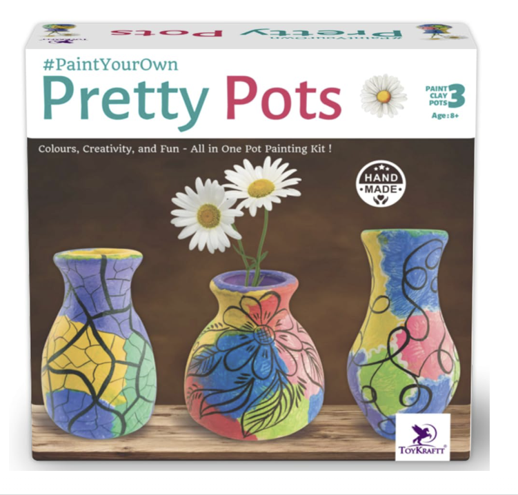 ToyKraft | Paint Your Own Pretty Pots - Pot Painting Kit