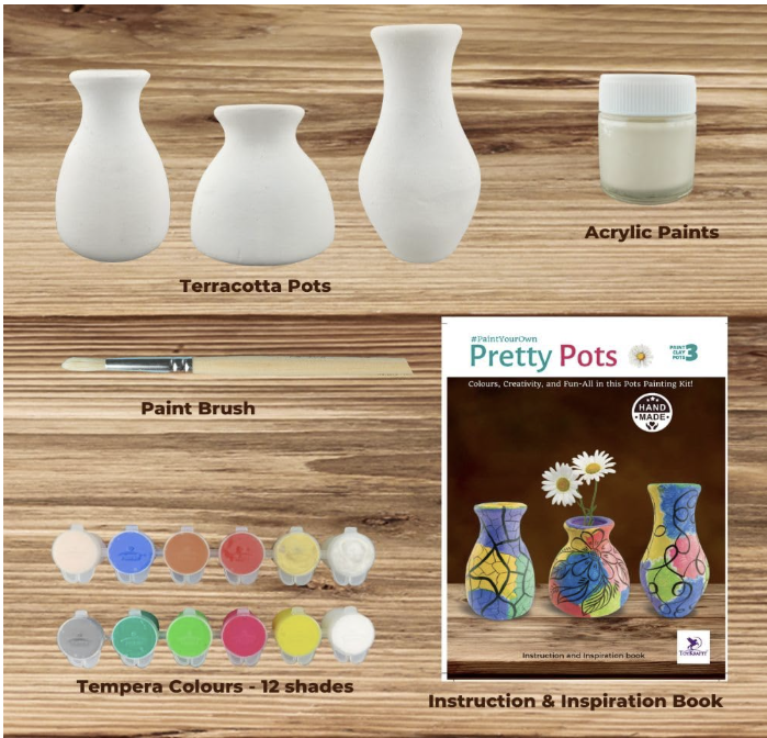ToyKraft | Paint Your Own Pretty Pots - Pot Painting Kit