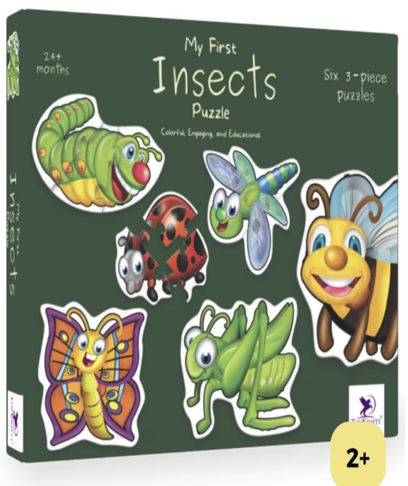 TOYKRAFTT Toddler Puzzle Set – My First Insects Puzzle (3 Pieces)