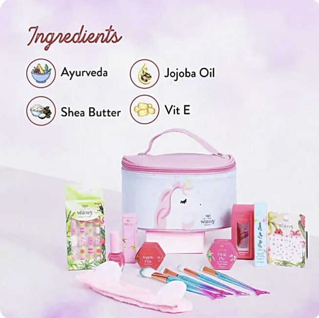 Whimsy Unicorn Travel Beauty Kit for kids and Teens.