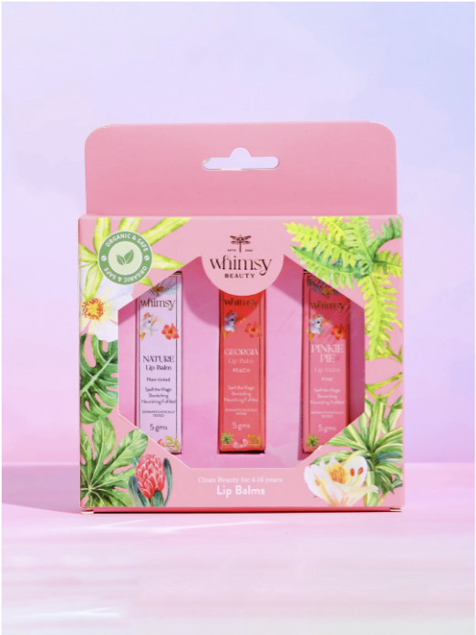 Whimsy Beauty – Set of 3 Safe Organic Essential Care Lip Balms