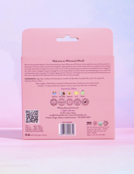 Whimsy Beauty – Set of 3 Safe Organic Essential Care Lip Balms