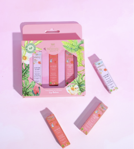 Whimsy Beauty – Set of 3 Safe Organic Essential Care Lip Balms