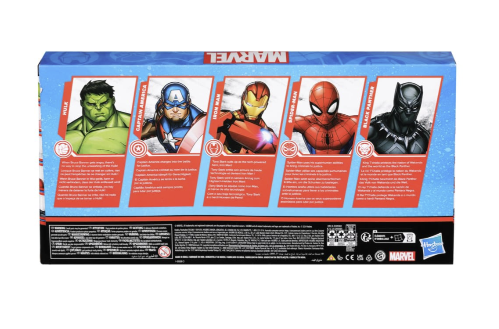 Marvel 6-Inch Hulk, Captain America, Iron Man, Spider-Man, & Black Panther Action Figure.