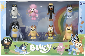 NEGOCIO Bluey and damily friends Figurines set bluey 8 pcs.