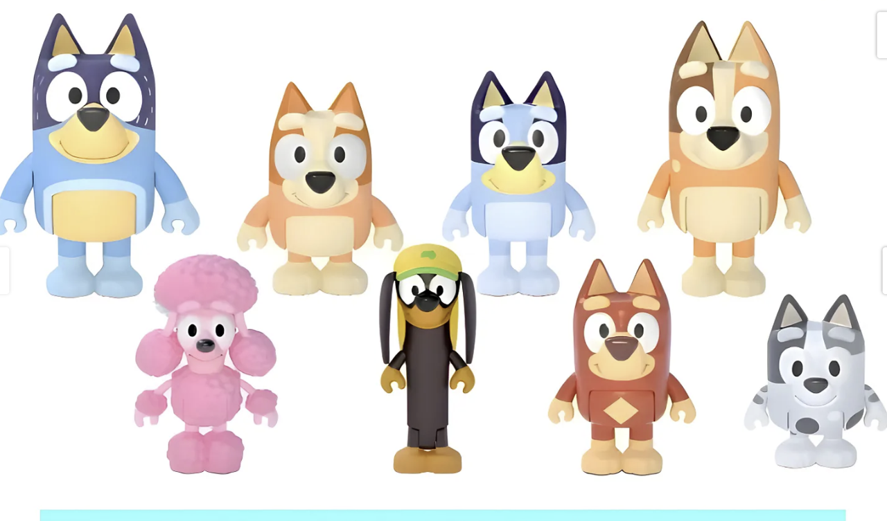 NEGOCIO Bluey and damily friends Figurines set bluey 8 pcs.