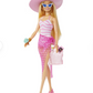 Blonde Barbie Doll with Swimsuit Beach-Themed Accessories.