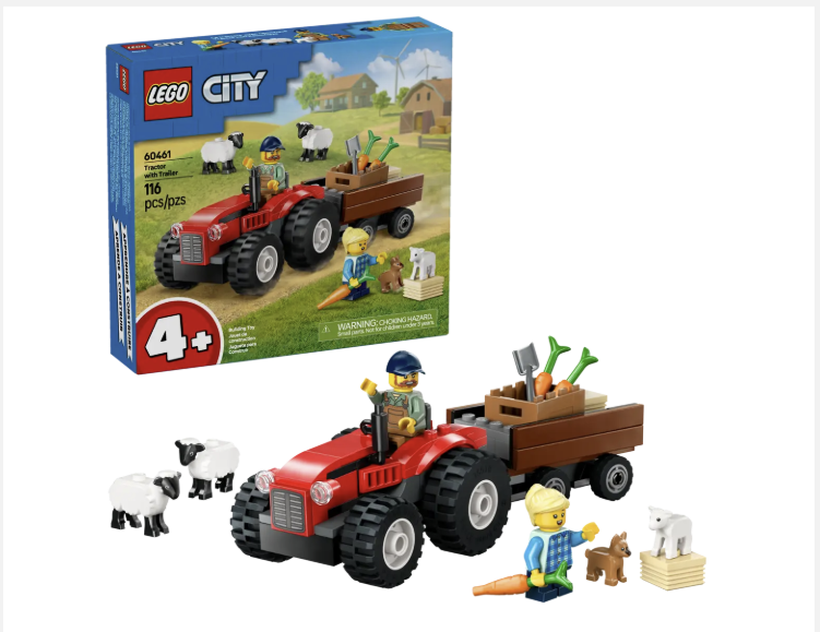 LEGO City Red Farm Tractor with Trailer  Sheep 60461
