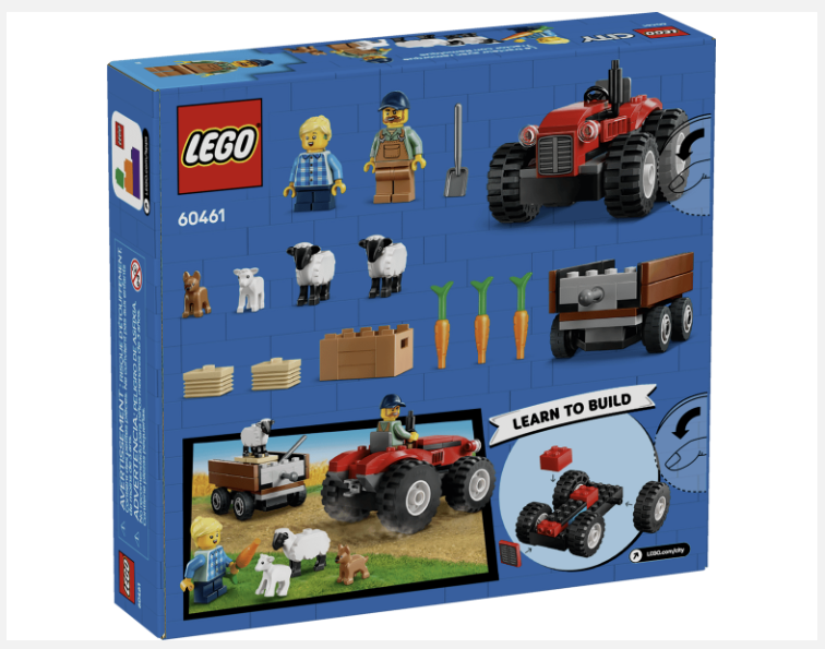 LEGO City Red Farm Tractor with Trailer  Sheep 60461