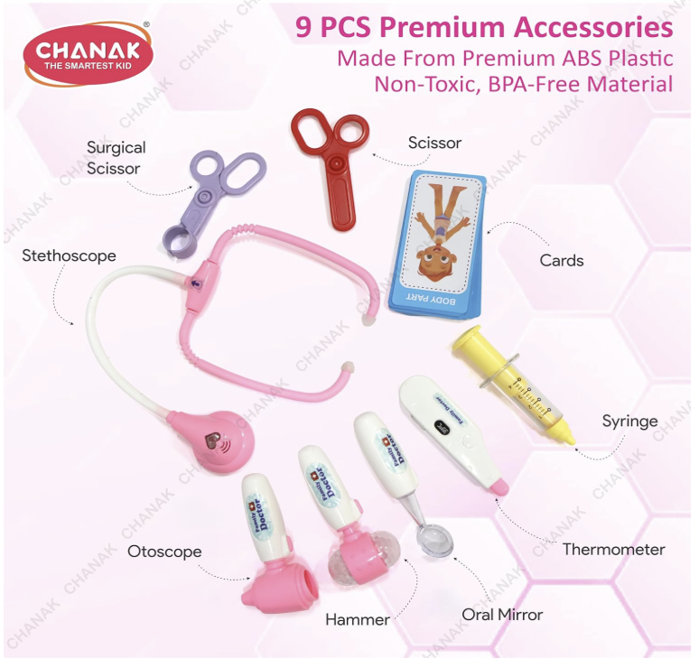 Chanak Premium Doctor Briefcase (Transparent Pink)