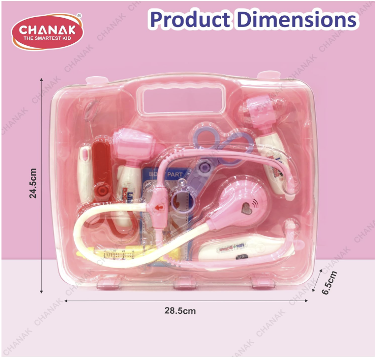 Chanak Premium Doctor Briefcase (Transparent Pink)