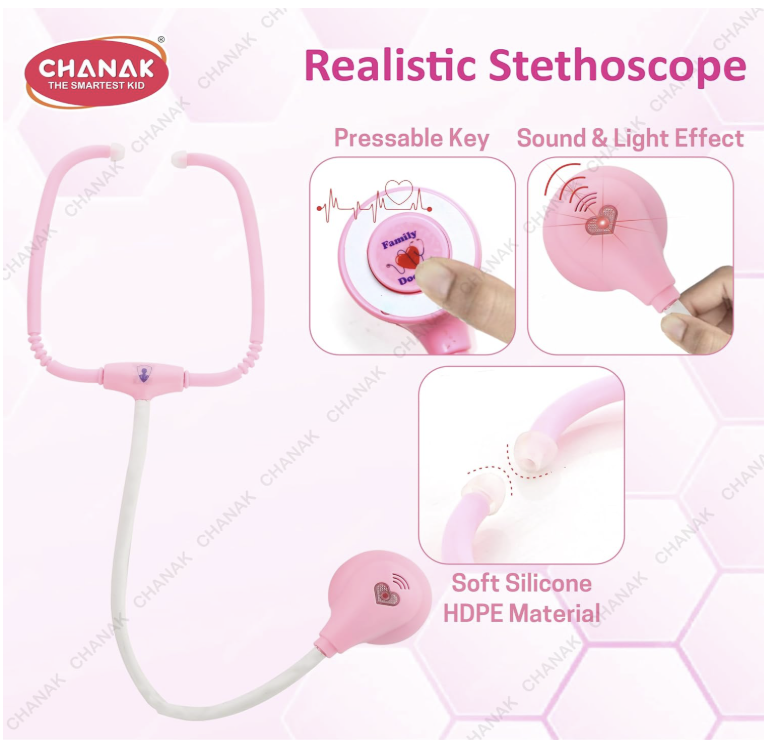 Chanak Premium Doctor Briefcase (Transparent Pink)