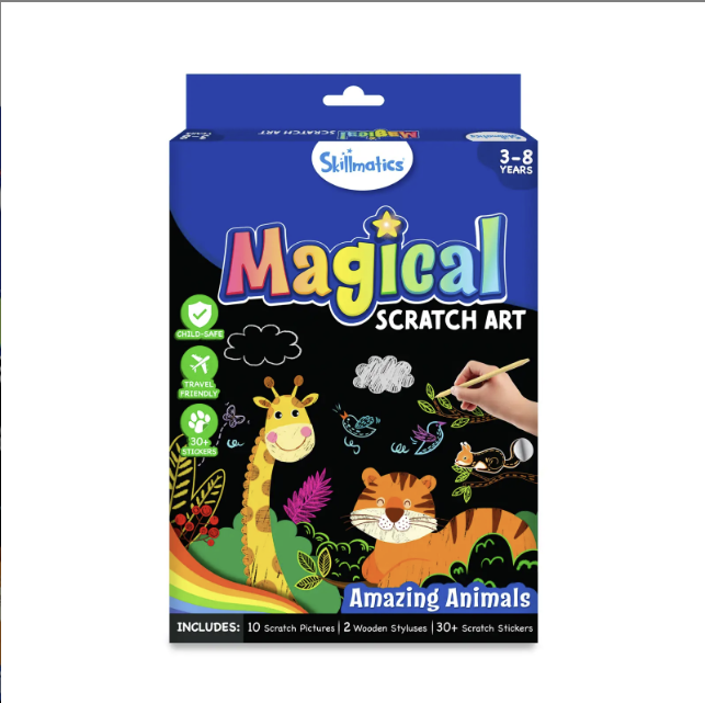 Travel Friendly Magical Scratch Art Book: Amazing Animals (Ages 3–8)