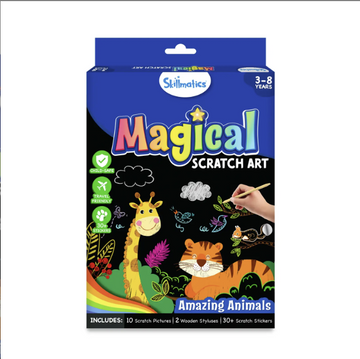 Travel Friendly Magical Scratch Art Book: Amazing Animals (Ages 3–8)