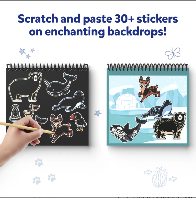 Travel Friendly Magical Scratch Art Book: Amazing Animals (Ages 3–8)