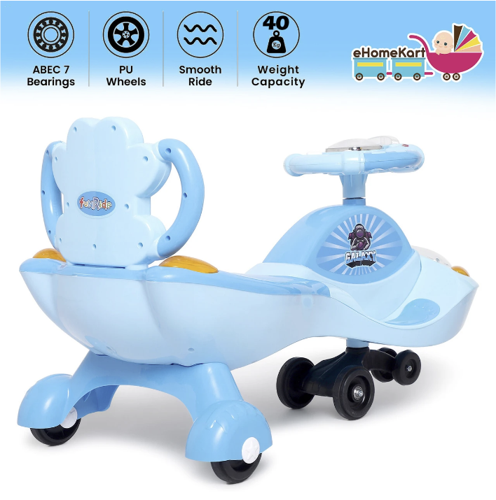 FUNRIDE GALAXY RIDEONS & WAGONS NON BATTERY OPRATED RIDE ON (BLUE)