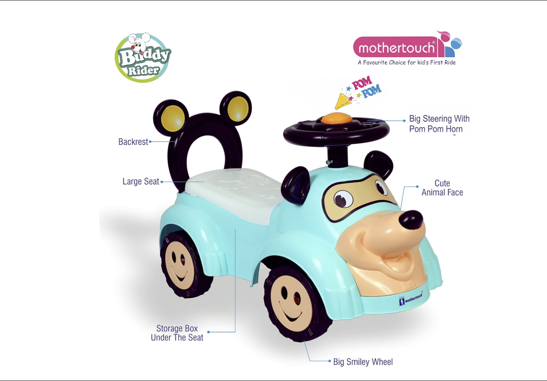 Mothertouch Buddy Rider Rideon Car (Sea Green)