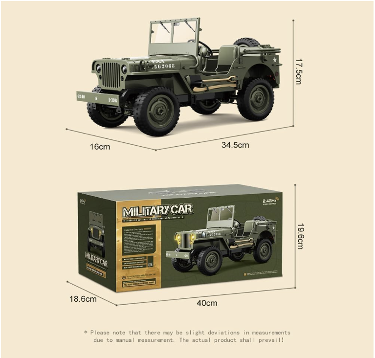 RC Willys Military Jeep 1/10 Scale.