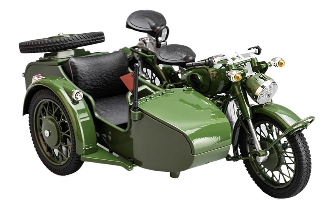 Vintage Military Sidecar Motorcycle (1:10 Scale)