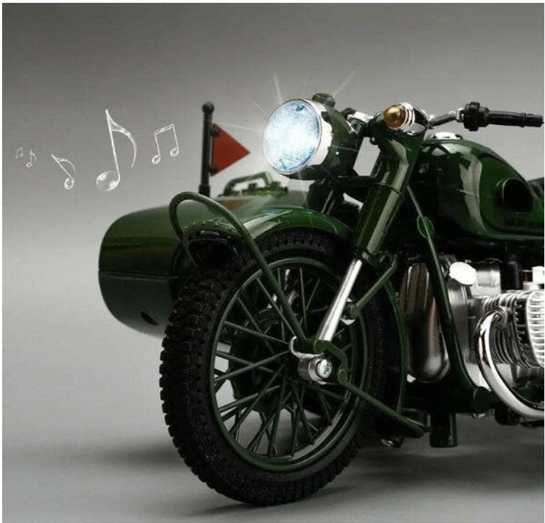Vintage Military Sidecar Motorcycle (1:10 Scale)