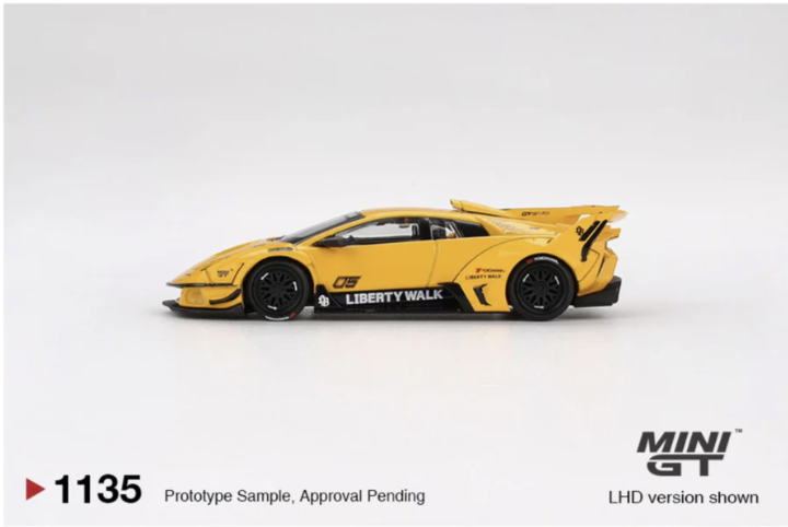 MINI GT 1135 – LB-Silhouette WORKS Murciélago GT Evo (Yellow) – Box Pack