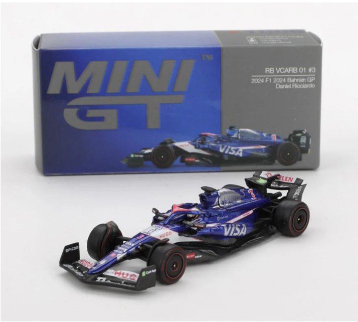 Mini GT 1006: RB VCARB 01 3 Daniel Ricciardo – 2024 F1 Bahrain GP (1:64 Scale).
