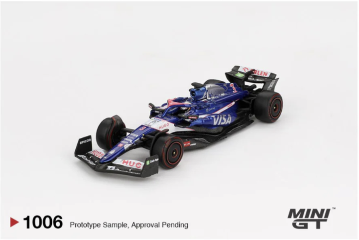 Mini GT 1006: RB VCARB 01 3 Daniel Ricciardo – 2024 F1 Bahrain GP (1:64 Scale).