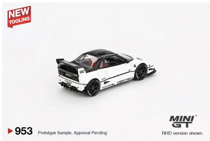MINI GT 1143 Porsche 911 GT3 R #77+ MINI GT 953  Mazda AZ-1 Liberty Walk LB40 2024 Auto Salon White.