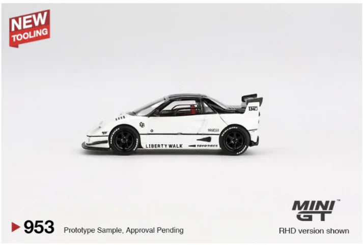 MINI GT 1143 Porsche 911 GT3 R #77+ MINI GT 953  Mazda AZ-1 Liberty Walk LB40 2024 Auto Salon White.