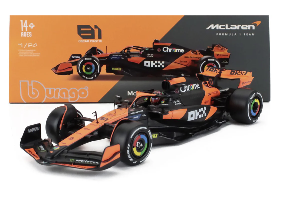Burago 81 Piastri MCL38 Miami GP 1:24 Car Model