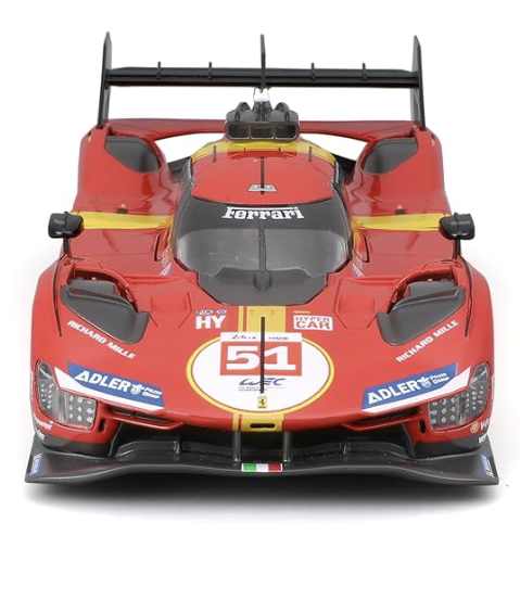 Burago 1:24th Ferrari Racing 499P LMH Winner Le Mans 2023#51 Red
