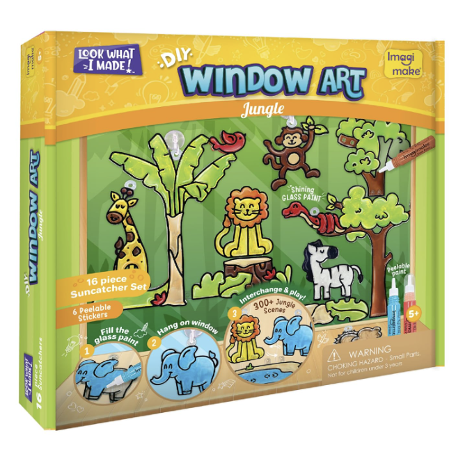 Imagimake Window Art Jungle|Glass Painting Kit.