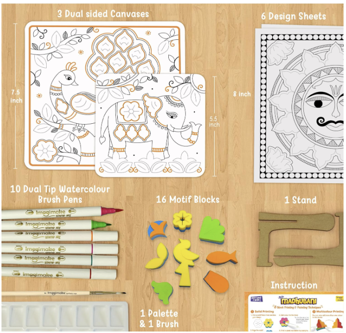 Imagimake DIY Madhubani Art Kit | Make 12 Paintings.