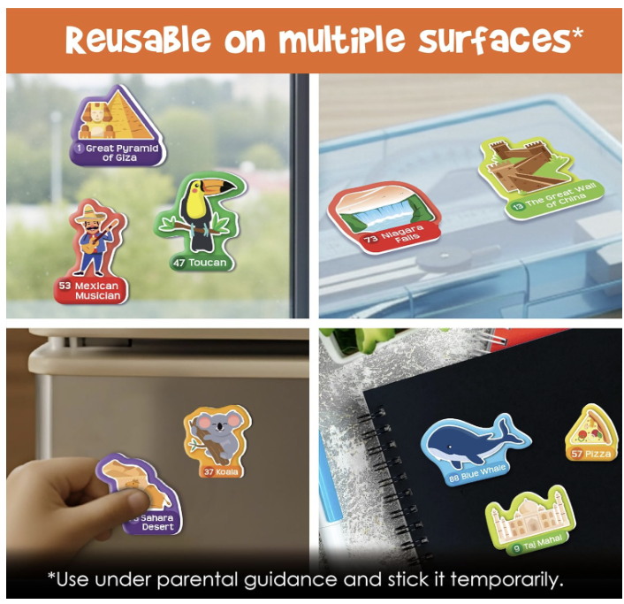 Imagimake Mapology World Map with Reusable Stickers.