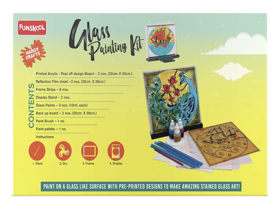 Handycrafts Funskool Glass Painting Kit.