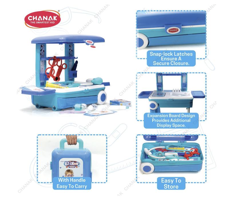 Chanak Premium Doctor Set Trolley (Blue)