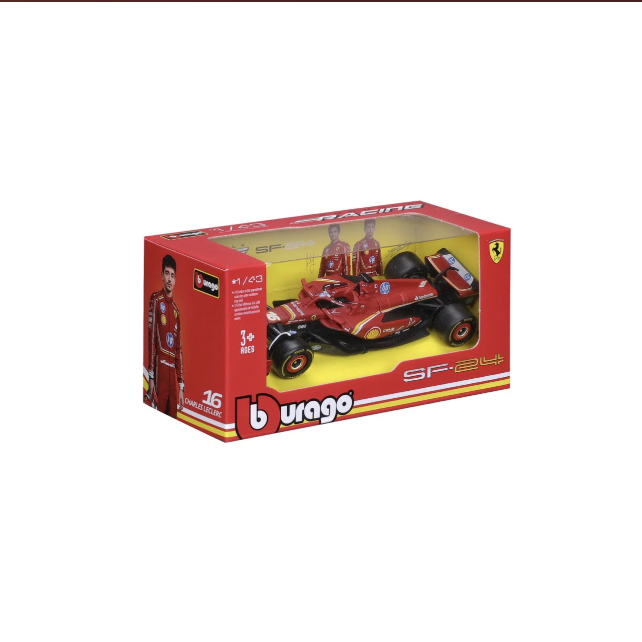 BURAGO Ferrari SF-24 Charles Leclerc 16 – 1:43 Scale Model (2024, Official).