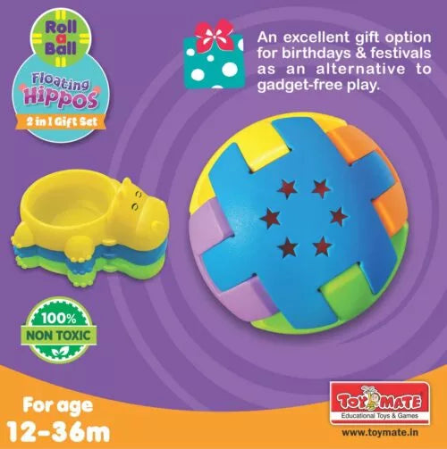 ToyMate Roll A Ball And Floating Hippos 2 in 1 Gift set.