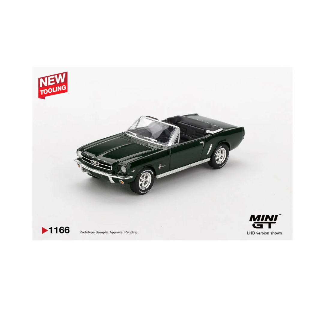 Mini GT 1166 Ford Mustang Convertible 1964 Highland Green.