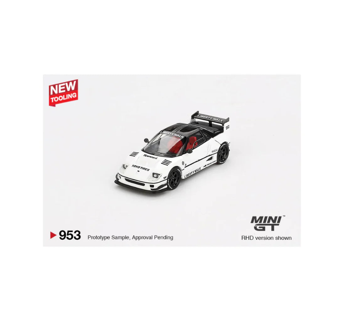 MINI GT 1143 Porsche 911 GT3 R #77+ MINI GT 953  Mazda AZ-1 Liberty Walk LB40 2024 Auto Salon White.