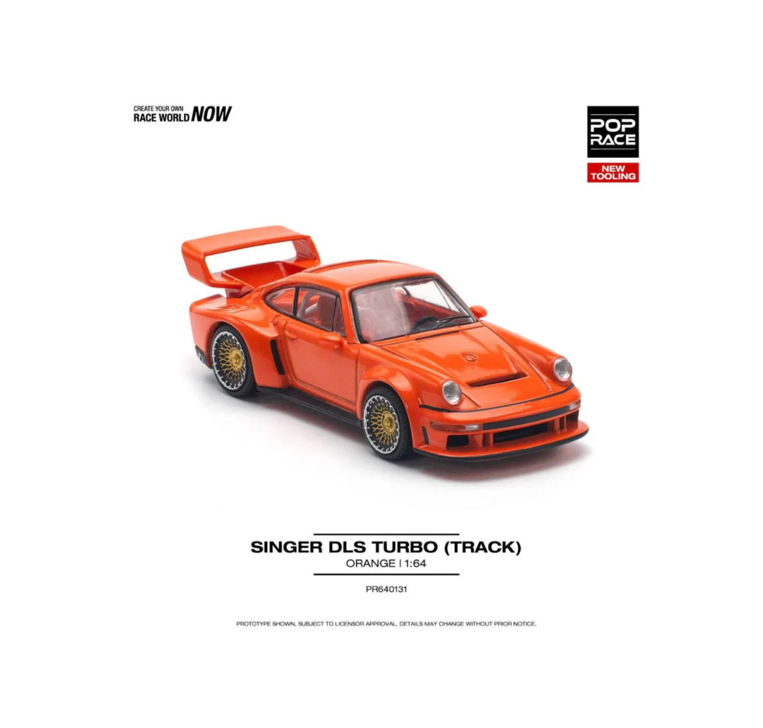 POPRACE PR64-131 SINGER DLS TURBO STUDY PORSCHE 911 Orange 1/64 NEW POP RACE