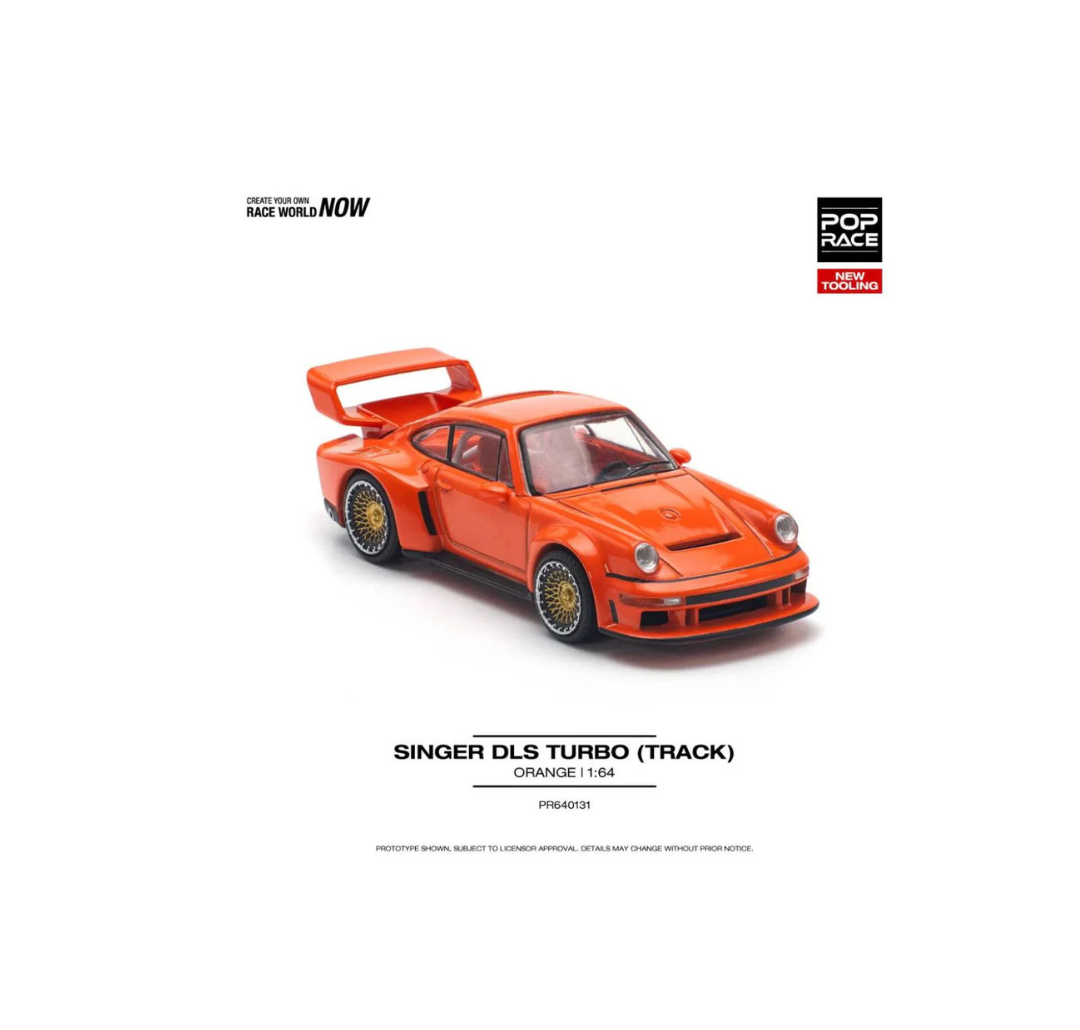 POPRACE PR64-131 SINGER DLS TURBO STUDY PORSCHE 911 Orange 1/64 NEW POP RACE