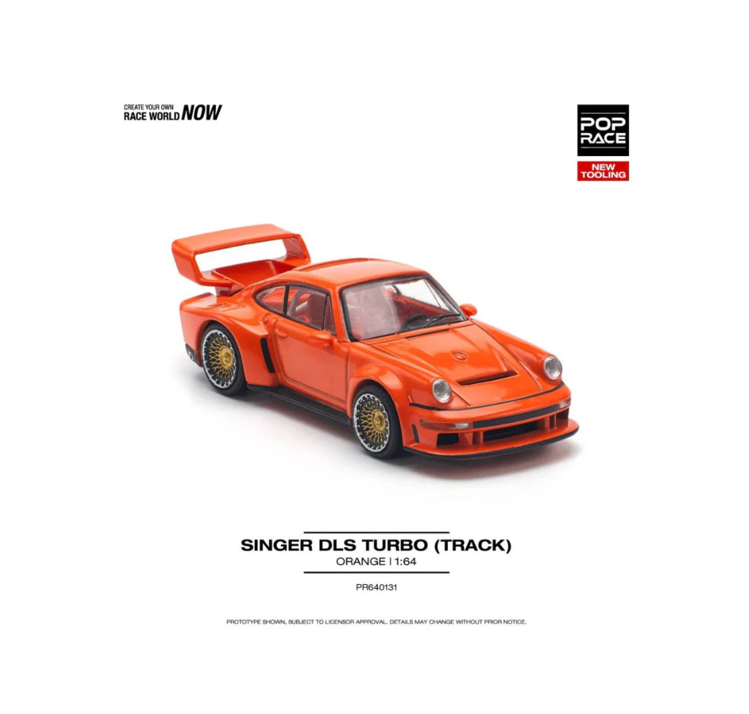 POPRACE PR64-131 SINGER DLS TURBO STUDY PORSCHE 911 Orange 1/64 NEW POP RACE