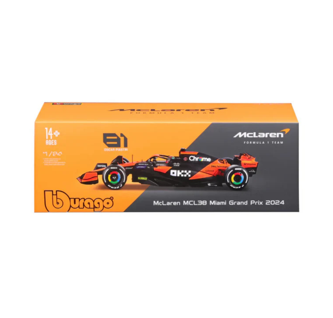 Burago 81 Piastri MCL38 Miami GP 1:24 Car Model