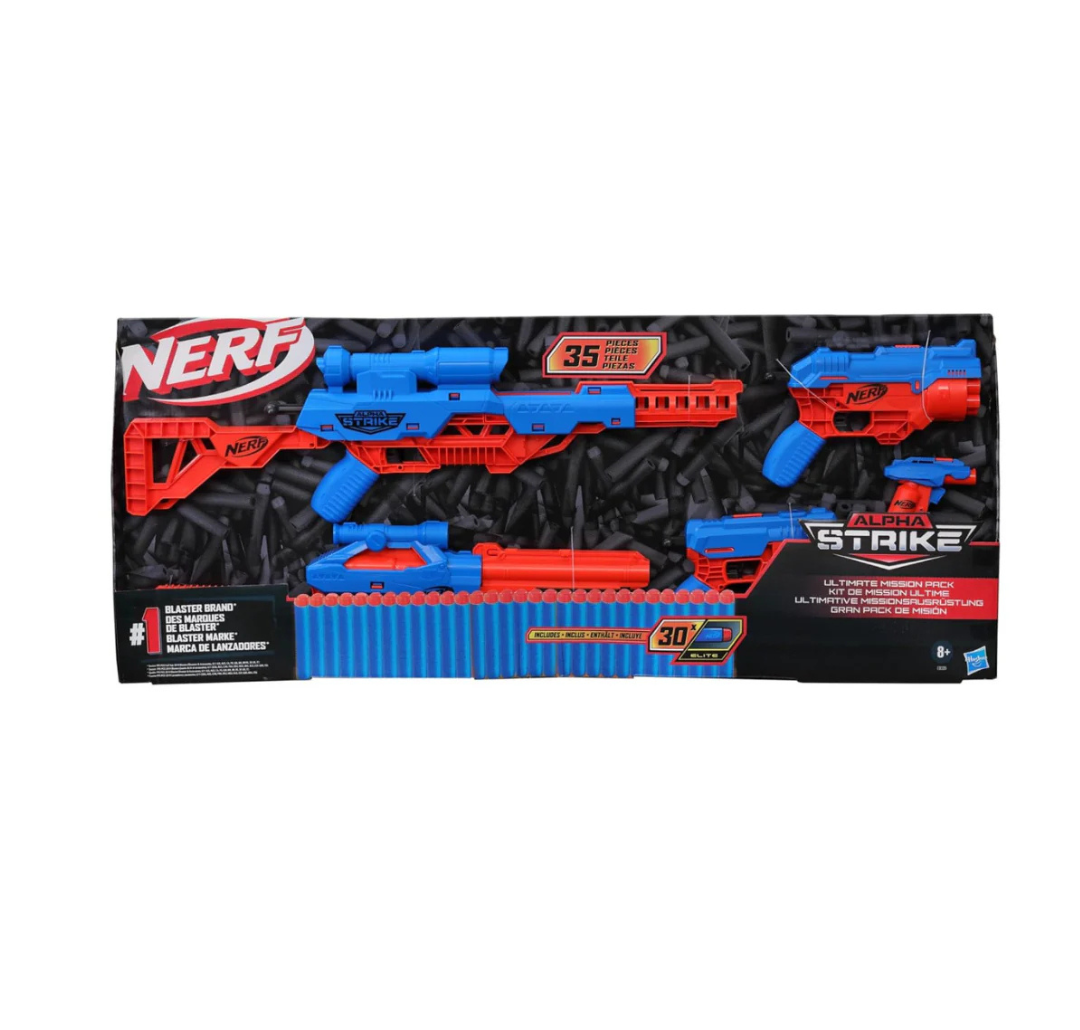 NERF 35-Piece Alpha Strike Ultimate Mission Pack -- Includes 5 Blasters and 30 Official Elite Darts -- for Kids, Teens, Adults E8339