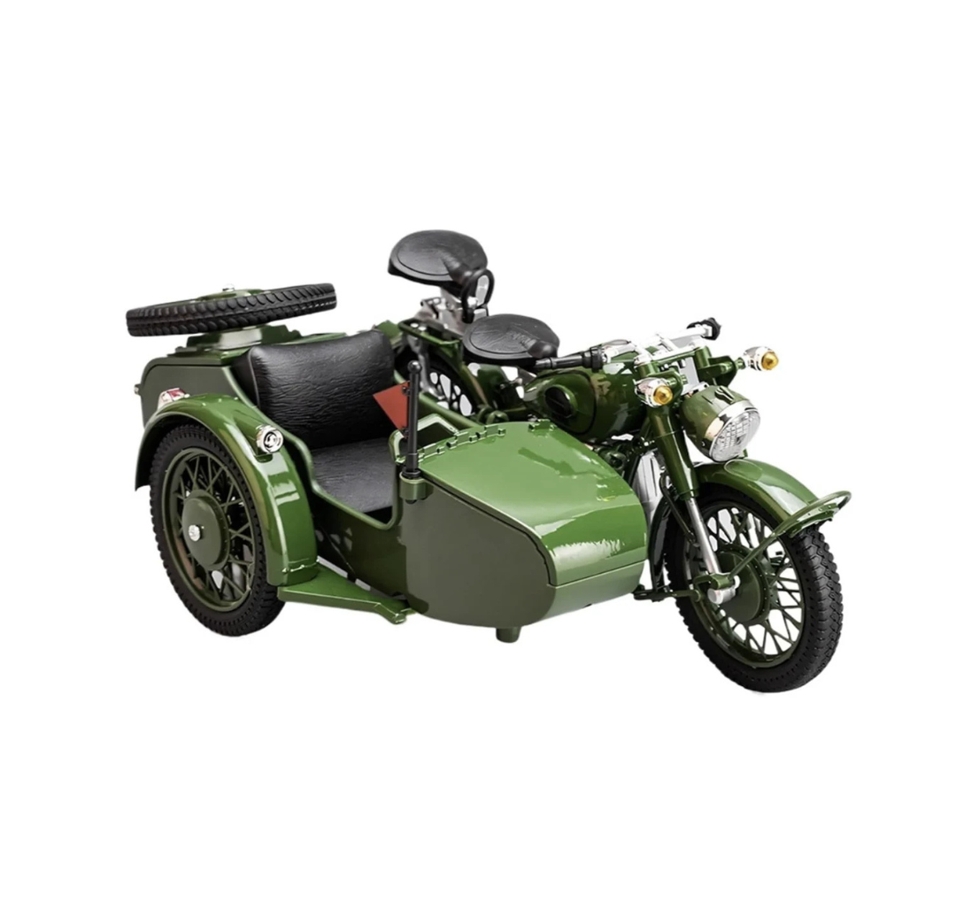 Vintage Military Sidecar Motorcycle (1:10 Scale)