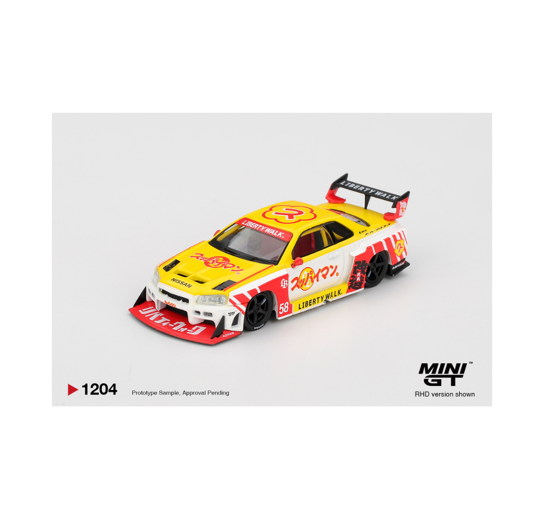 MINI GT 1204 NISSAN LB-ER34 SUPER SILHOUETTE SKYLINE SUPPAIMAN OKINAWA